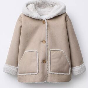 Zara Tan Kids Puffer Jacket with Hood